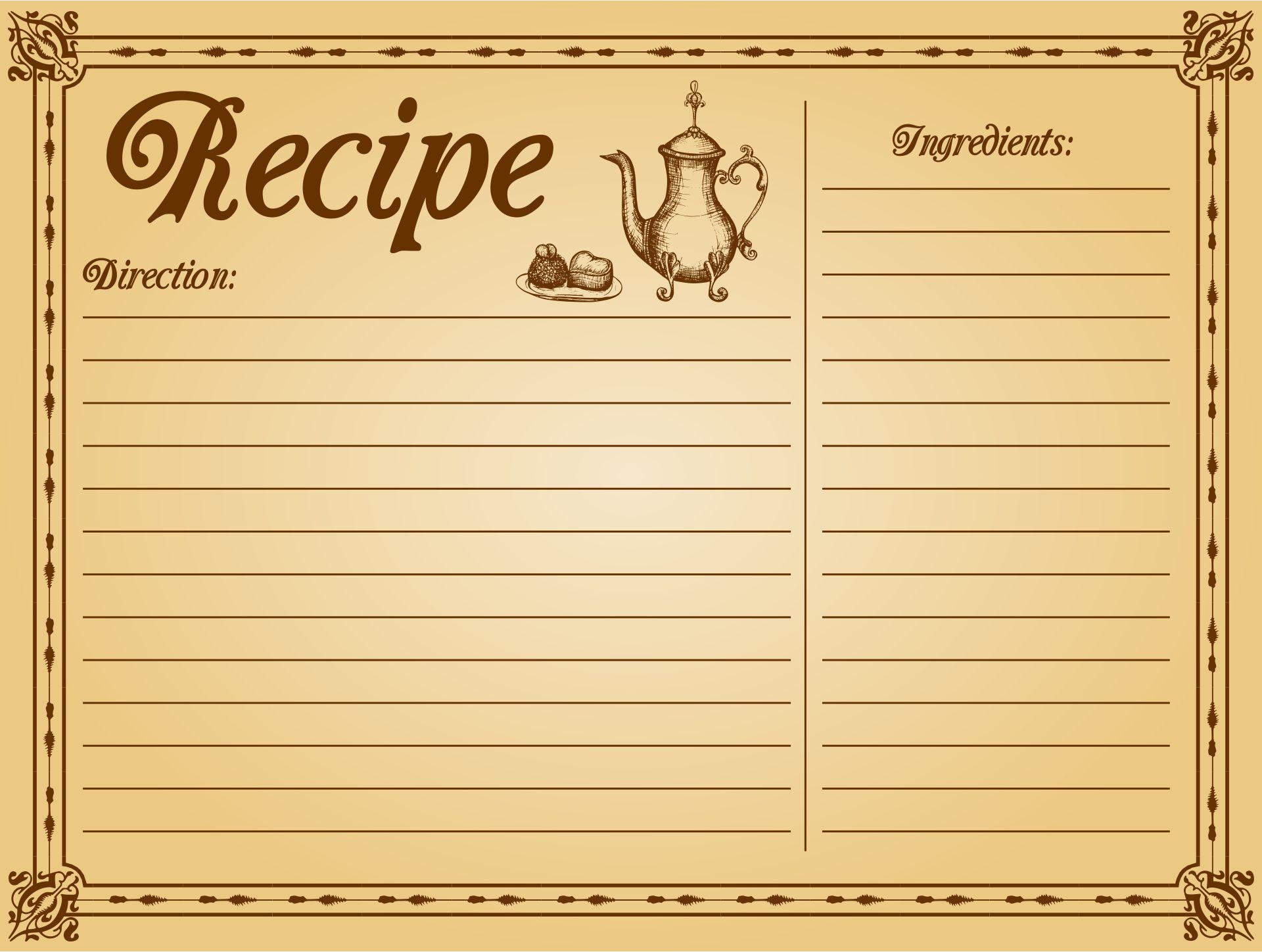 printable free recipe cards
