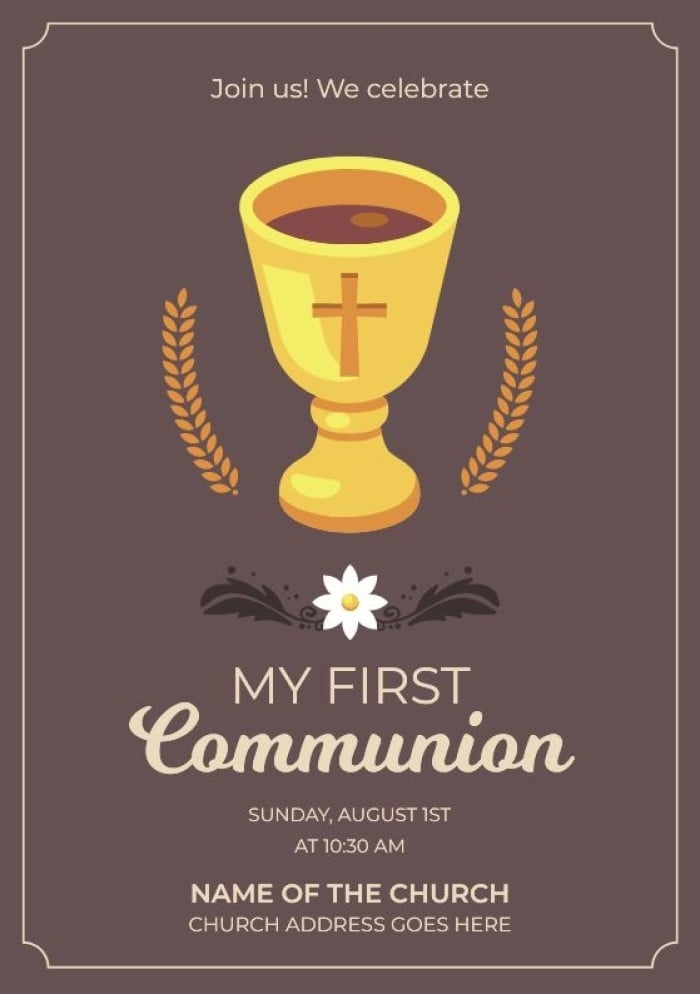 Free First Holy Communion Invitations Templates Wepik