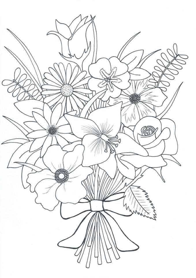 Free Flower Bouquet Coloring Page Free Printable Coloring Pages For Kids
