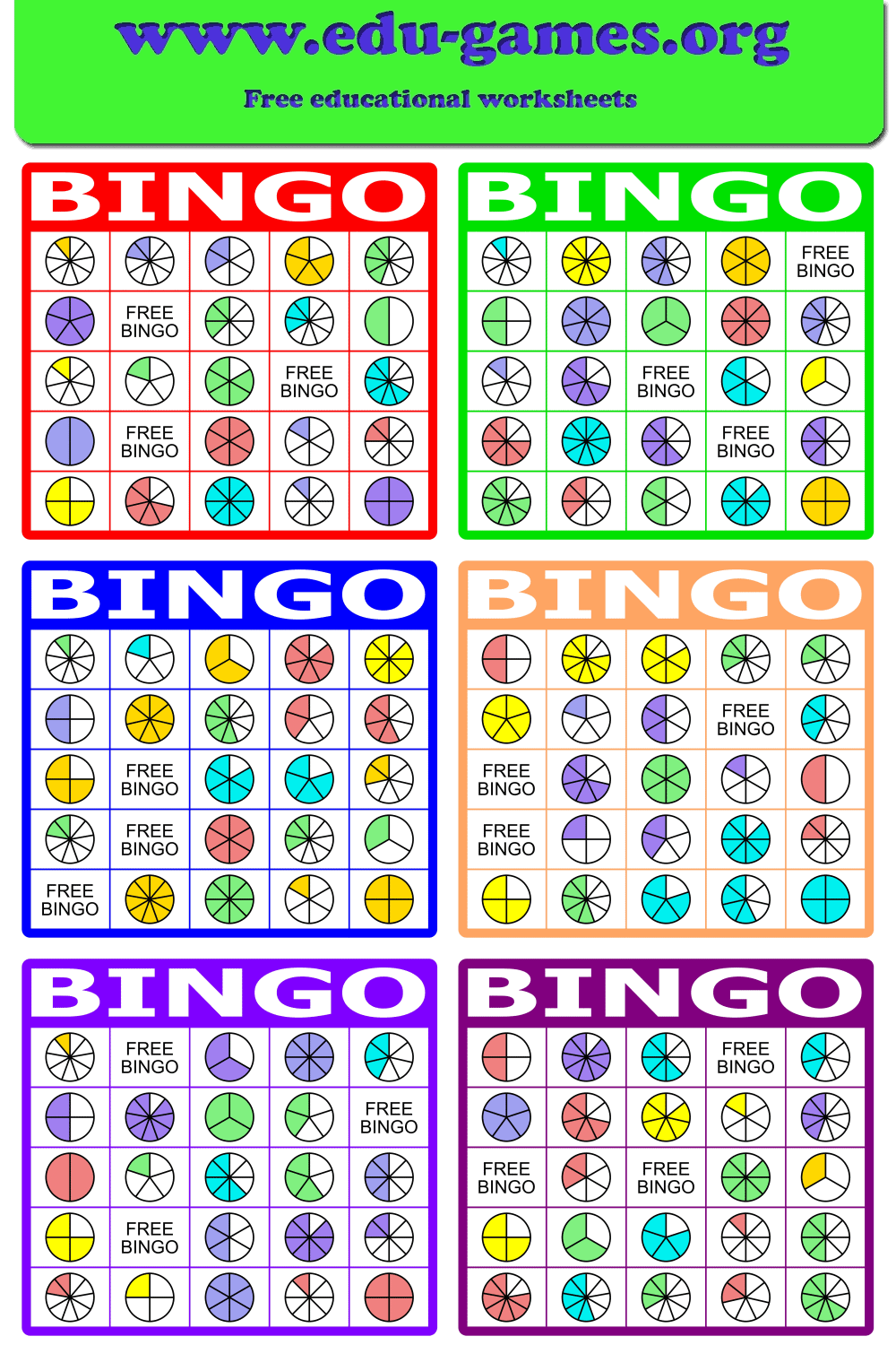 Free Fraction Bingo Card Maker Practice Recognition Skills