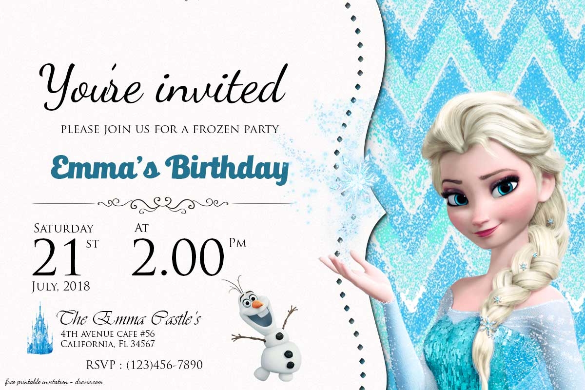 FREE Frozen Birthday Invitation Templates DREVIO