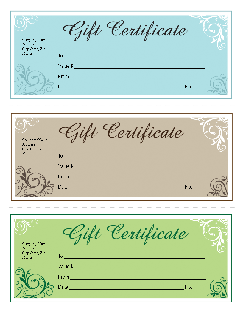 free printable gift certificate template pdf