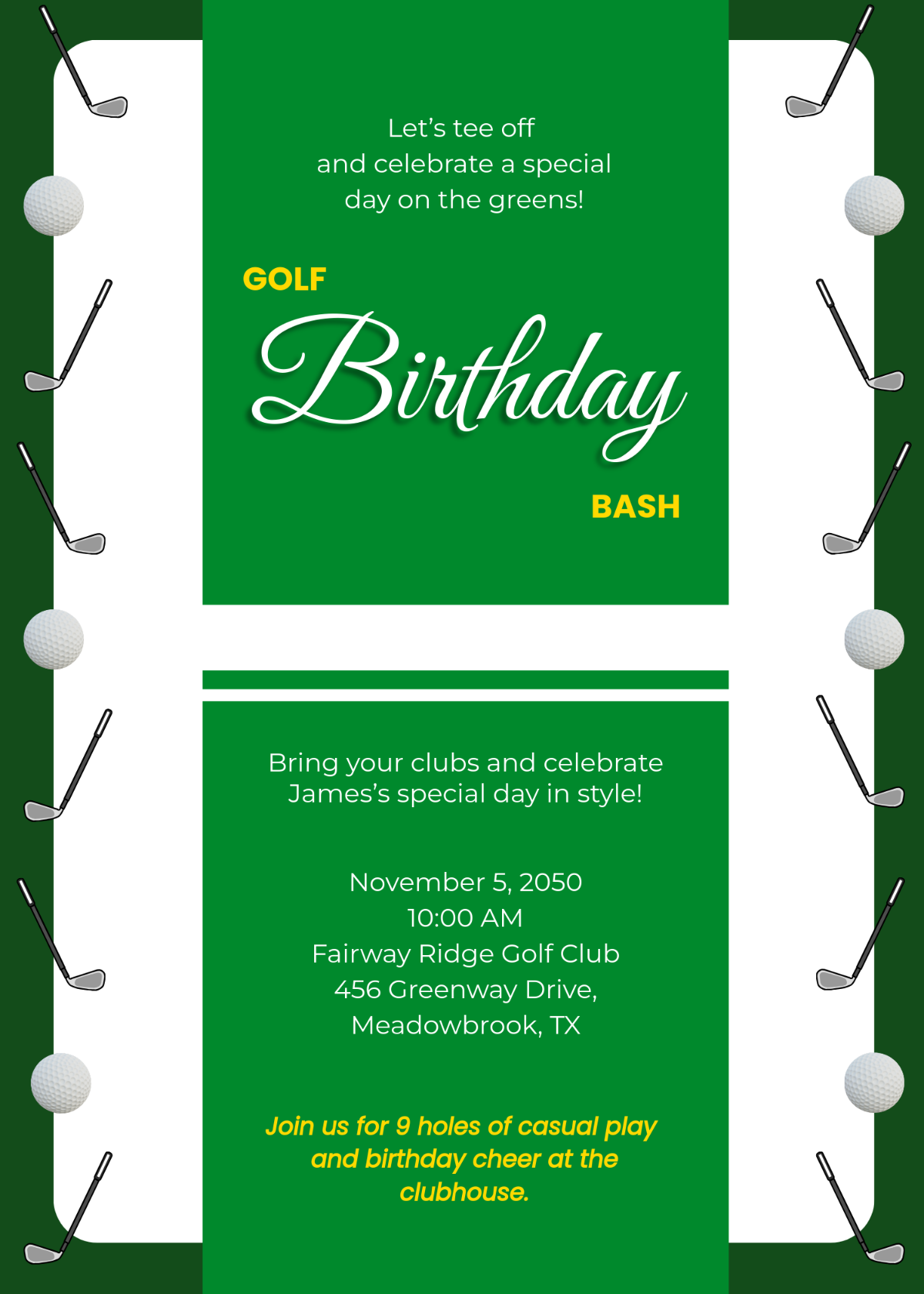corporate golf day invitation template