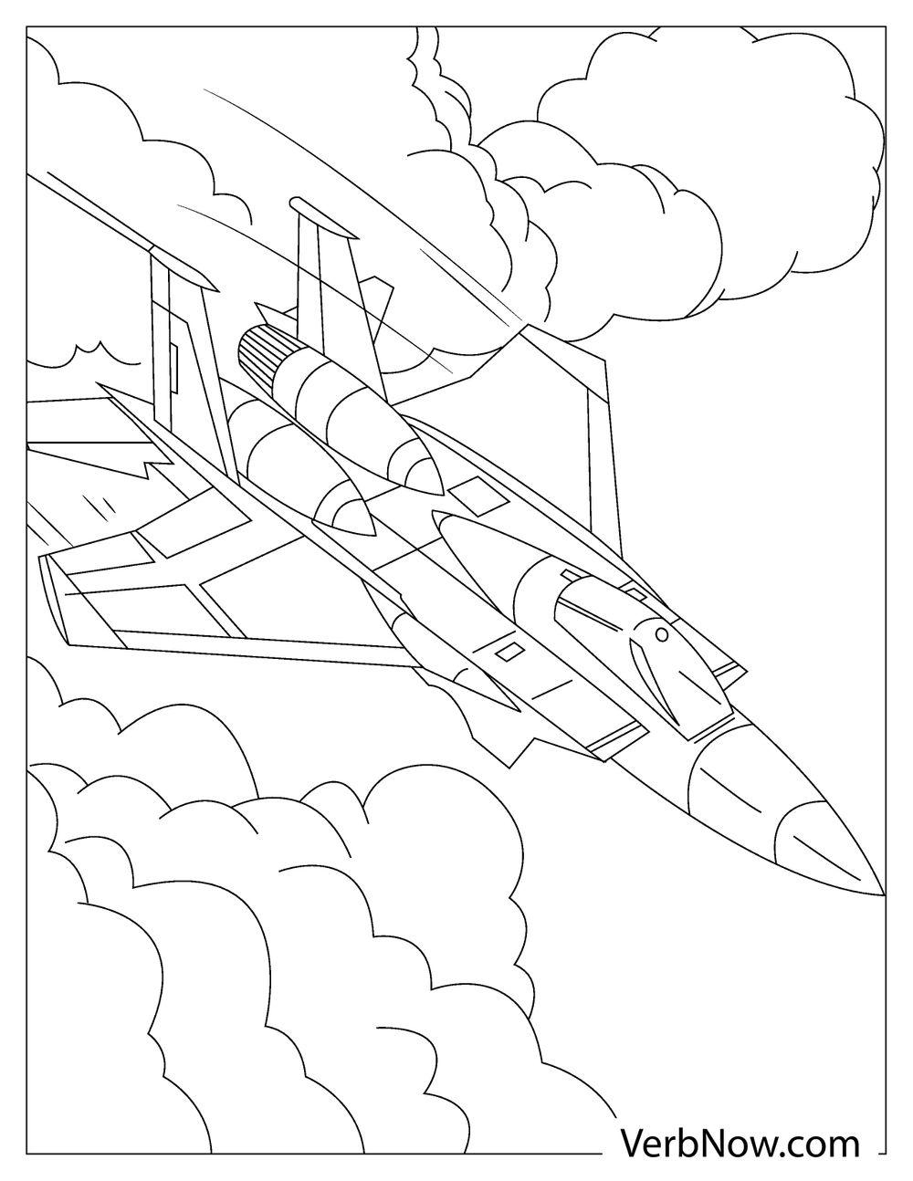 Free JET AIRPLANE Coloring Pages Book For Download Printable PDF 