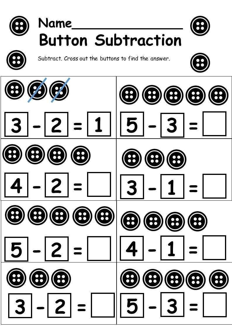 Free Kindergarten Subtraction Worksheet Kindermomma