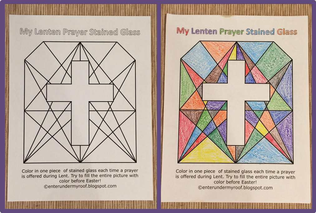 Free Lenten Prayer Printable Stained Glass Activity
