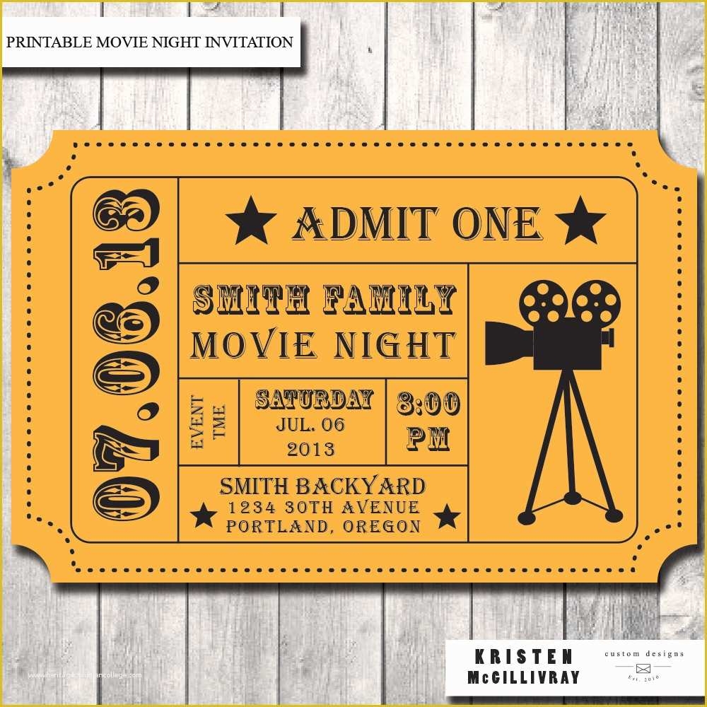 Free Movie Ticket Template Of Sweet Daisy Designs Free Printables Home 