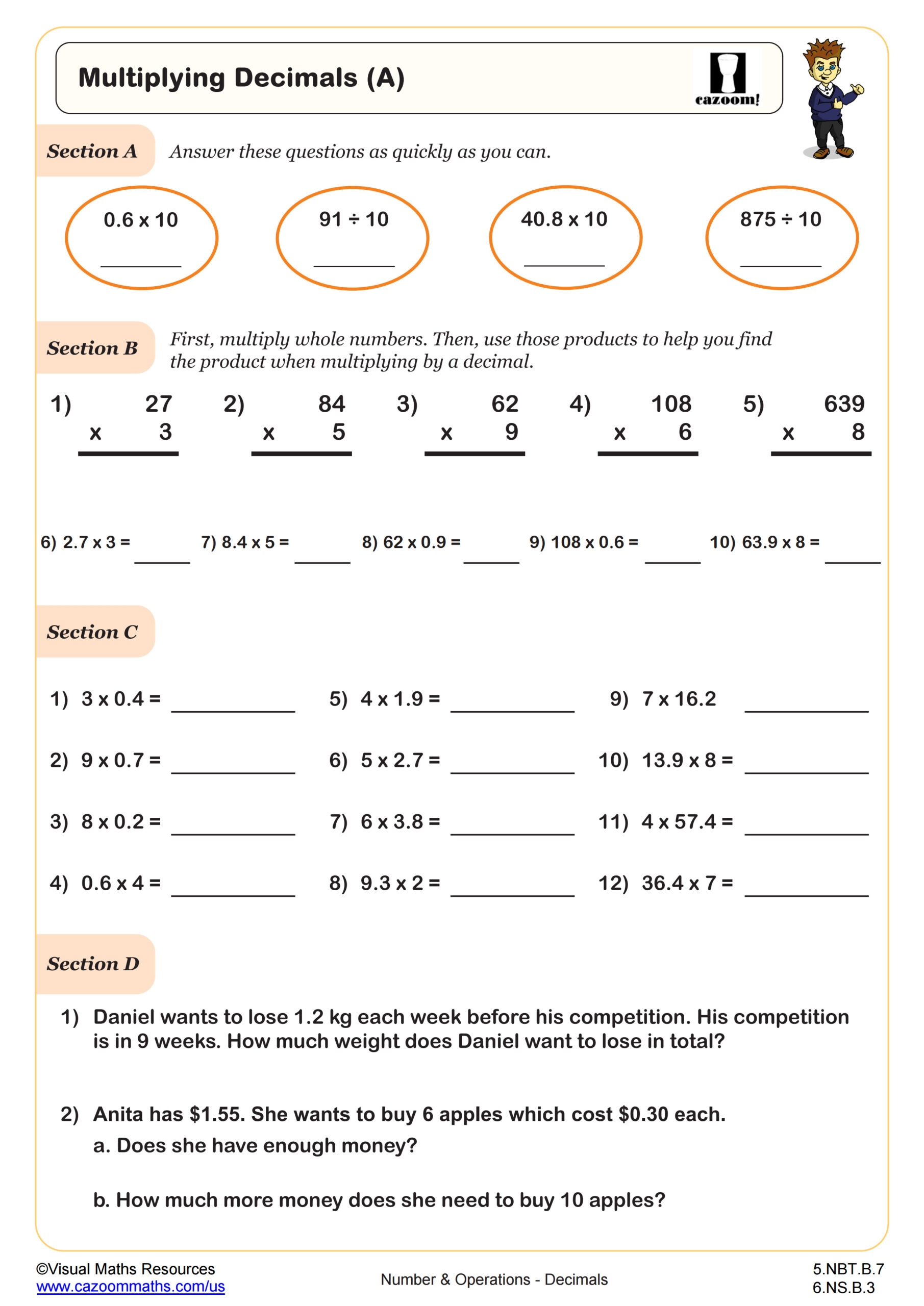 Free Multiplication And Division Of Decimals Worksheet Download Free 