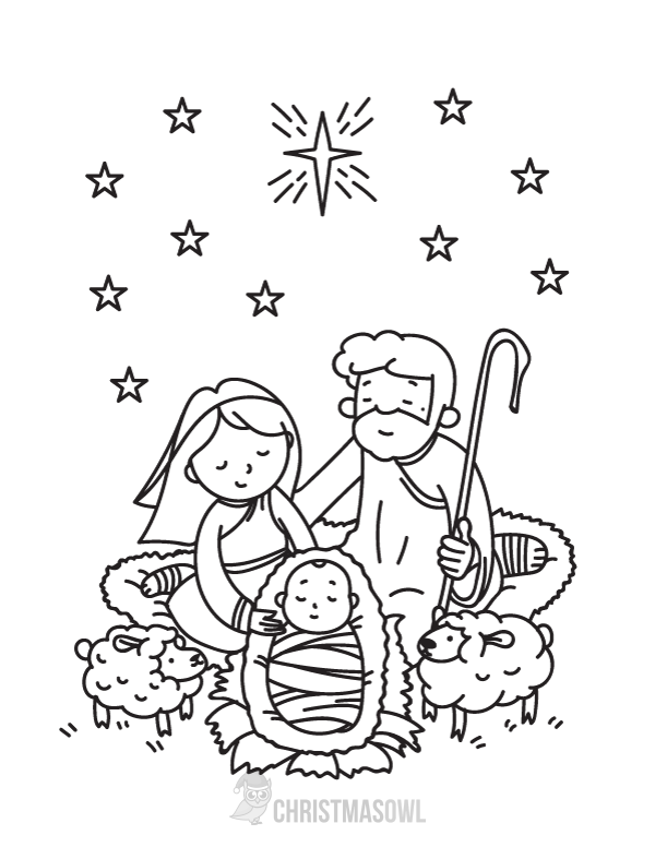 Free Nativity Coloring Page