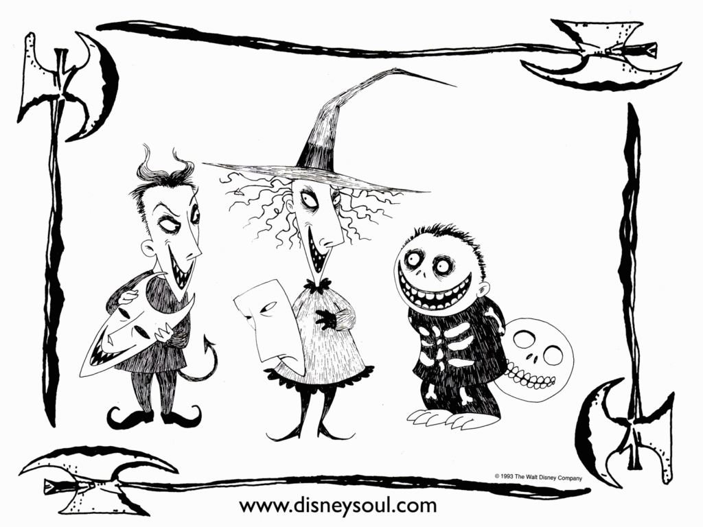 Free Nightmare Before Christmas Coloring Pages Printable Coloring Home