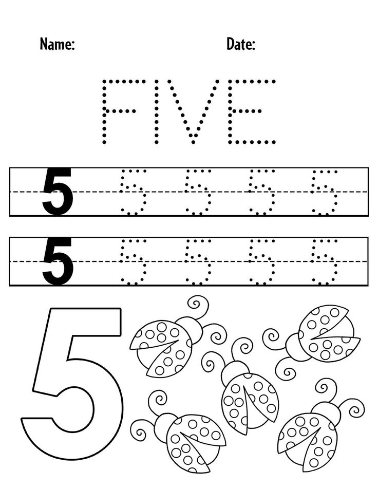FREE Number 5 Worksheets For Preschool The Hollydog Blog Numbers