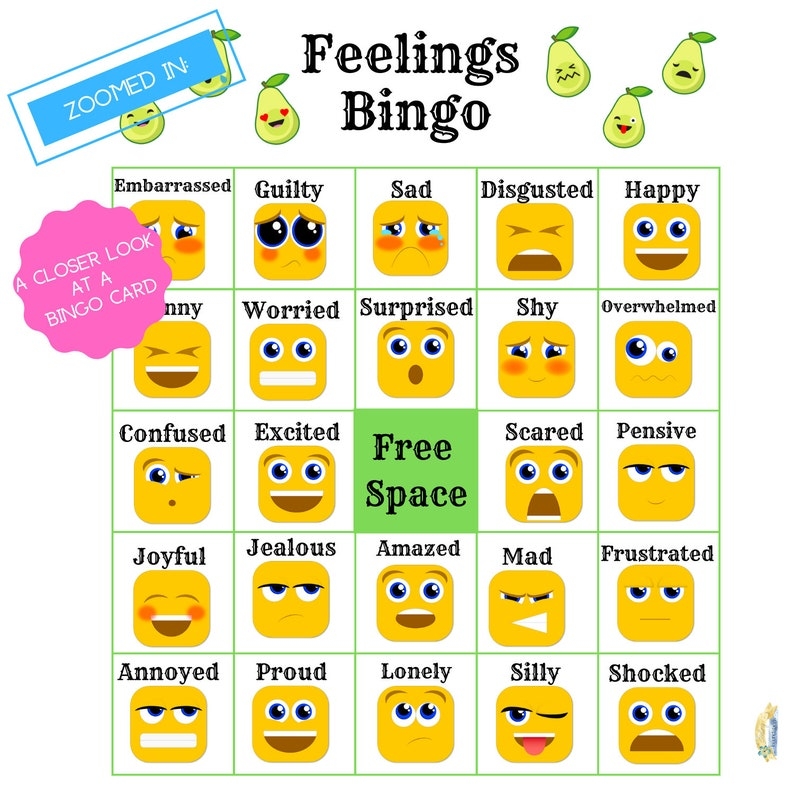 printable emotion bingo cards