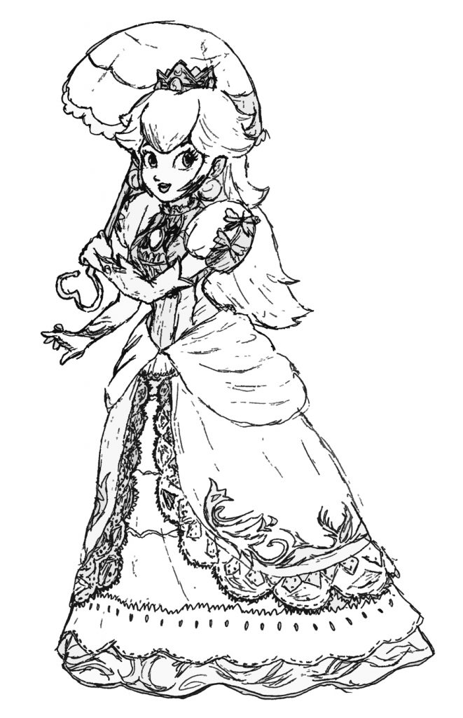 free coloring pages princess peach