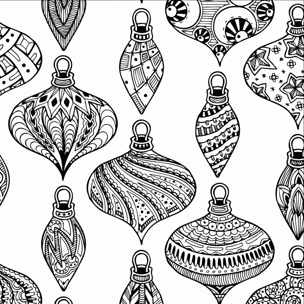 Free Printable Adult Christmas Coloring Pages With Ornament COLORING