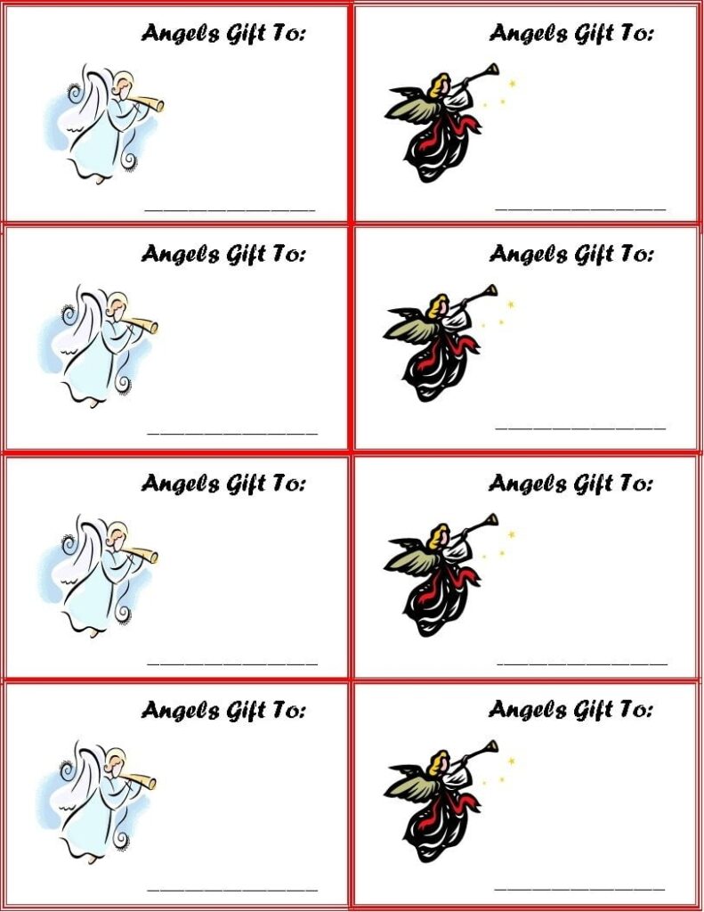 Free Printable Angel Tree Tags Template Free Printable