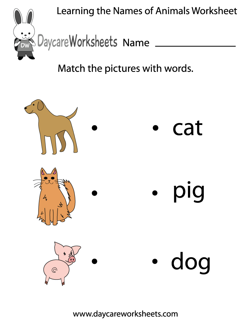 worksheet printable animals