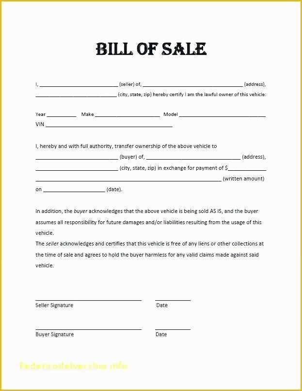 Free Printable Automobile Bill Of Sale Template Of 15 Free Printable 