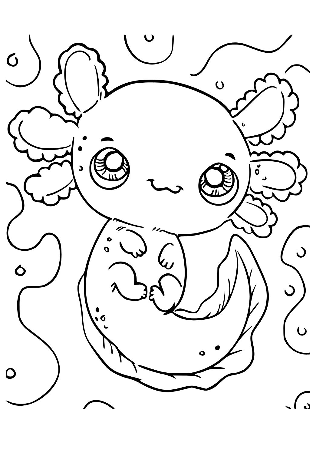 Free Printable Axolotl Cute Coloring Page For Adults And Kids Lystok