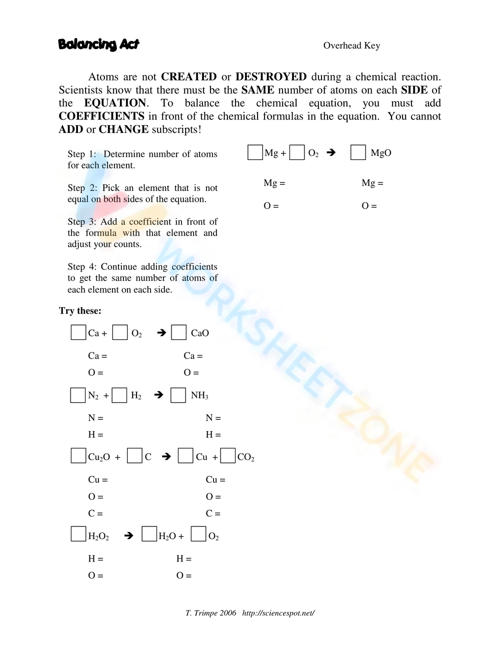 balancing act worksheet answers