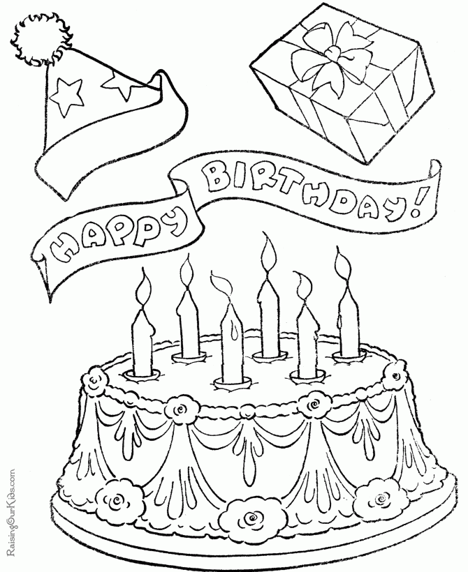 free coloring pages birthday