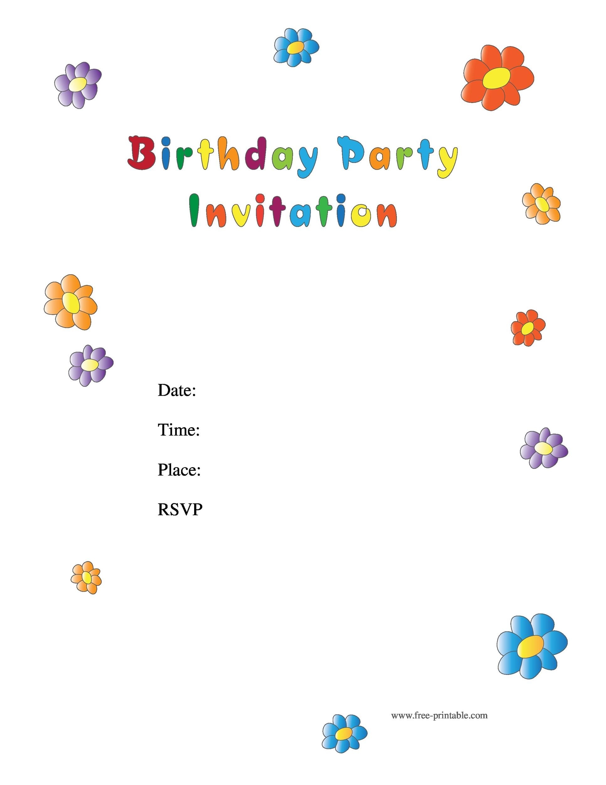 email template for birthday invitation