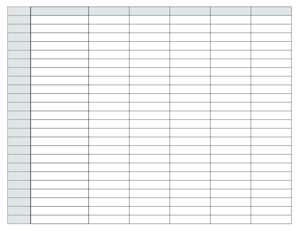 Free Printable Blank Spreadsheet Templates PDF Included Printables Hub