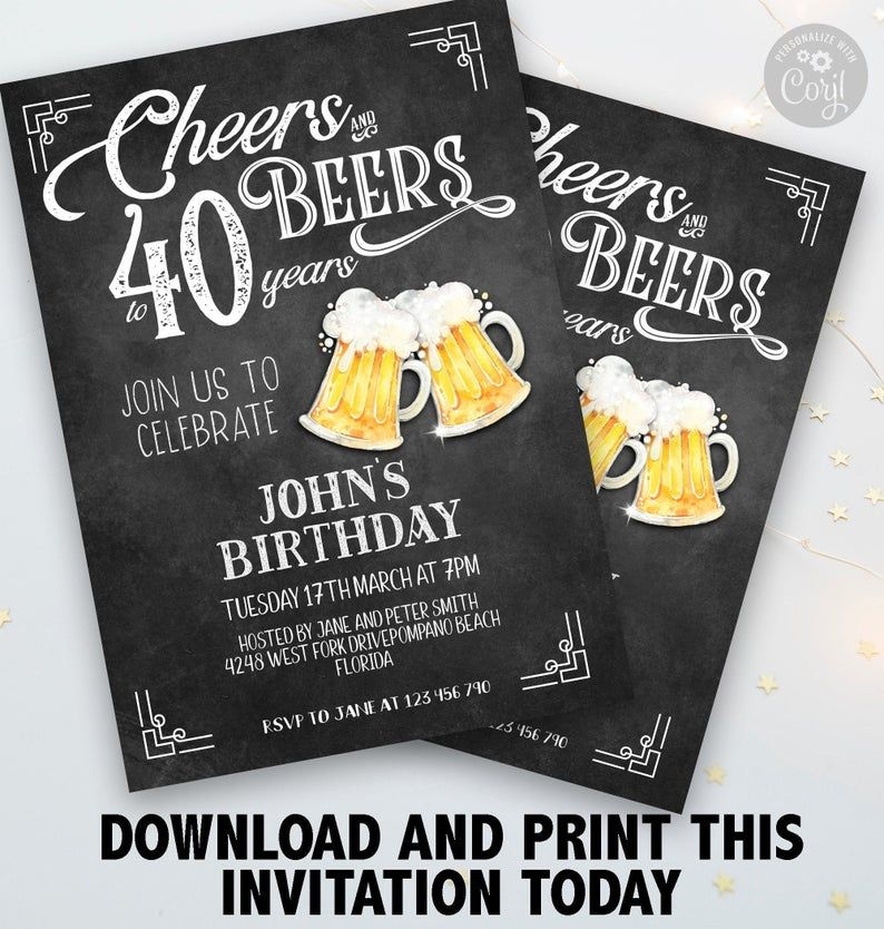 cheers and beers to 30 years invitation template free