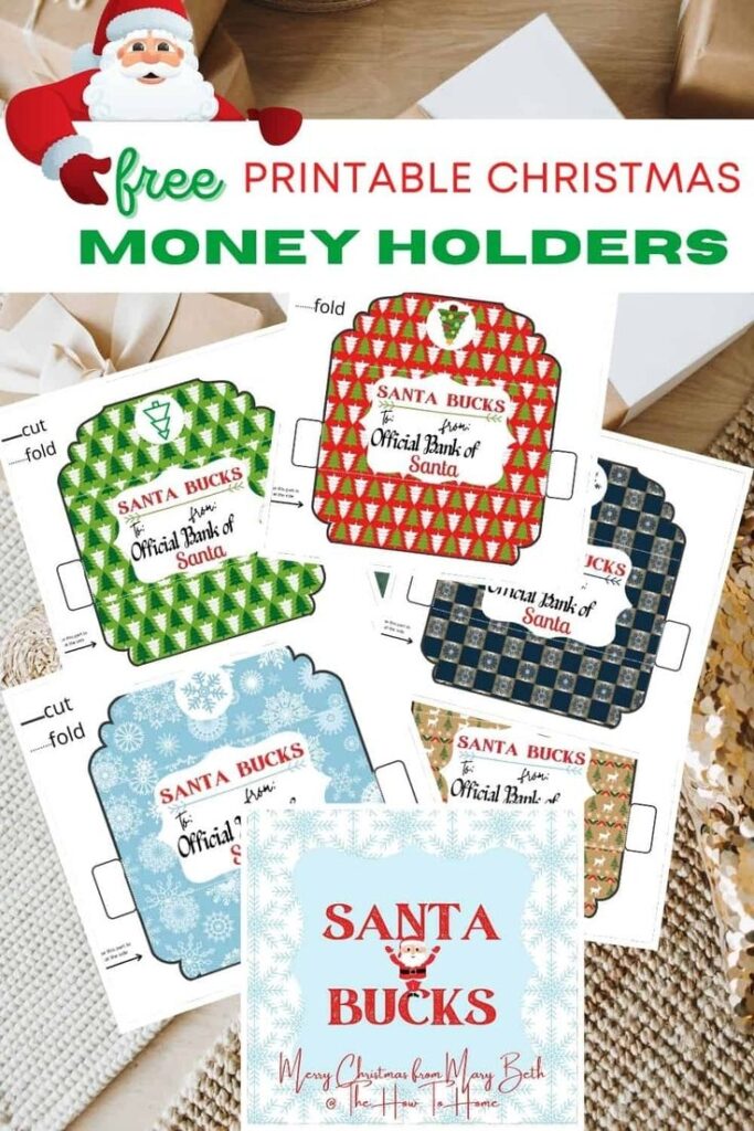 Free Printable Christmas Money Holders Festive Santa Design