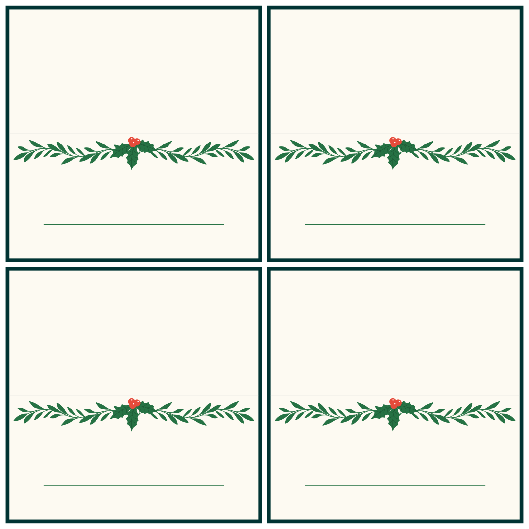 Free Printable Christmas Table Name Cards Fanny Printable