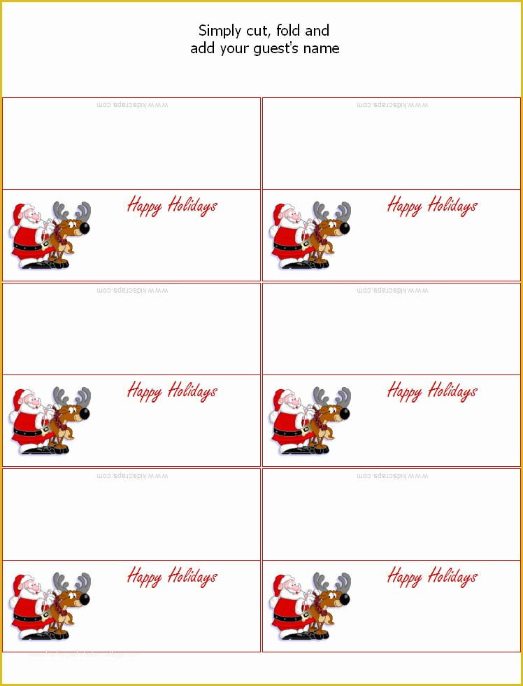 free printable place cards template