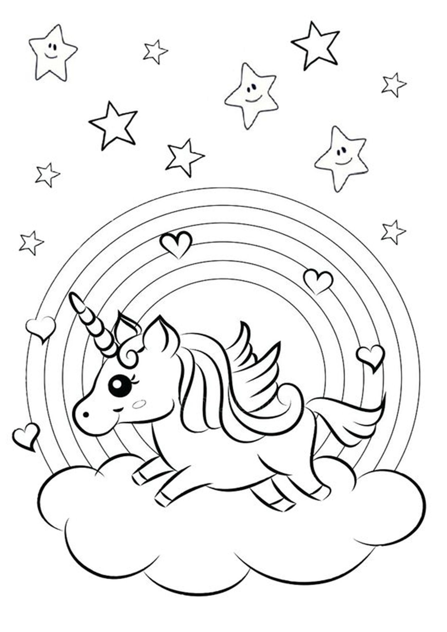 Cute Coloring Pages Of Unicorns
