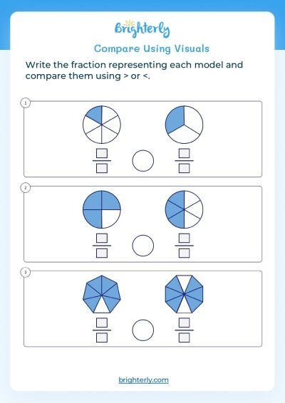 Free Printable Comparing Fractions Worksheet 4th Grade Worksheets