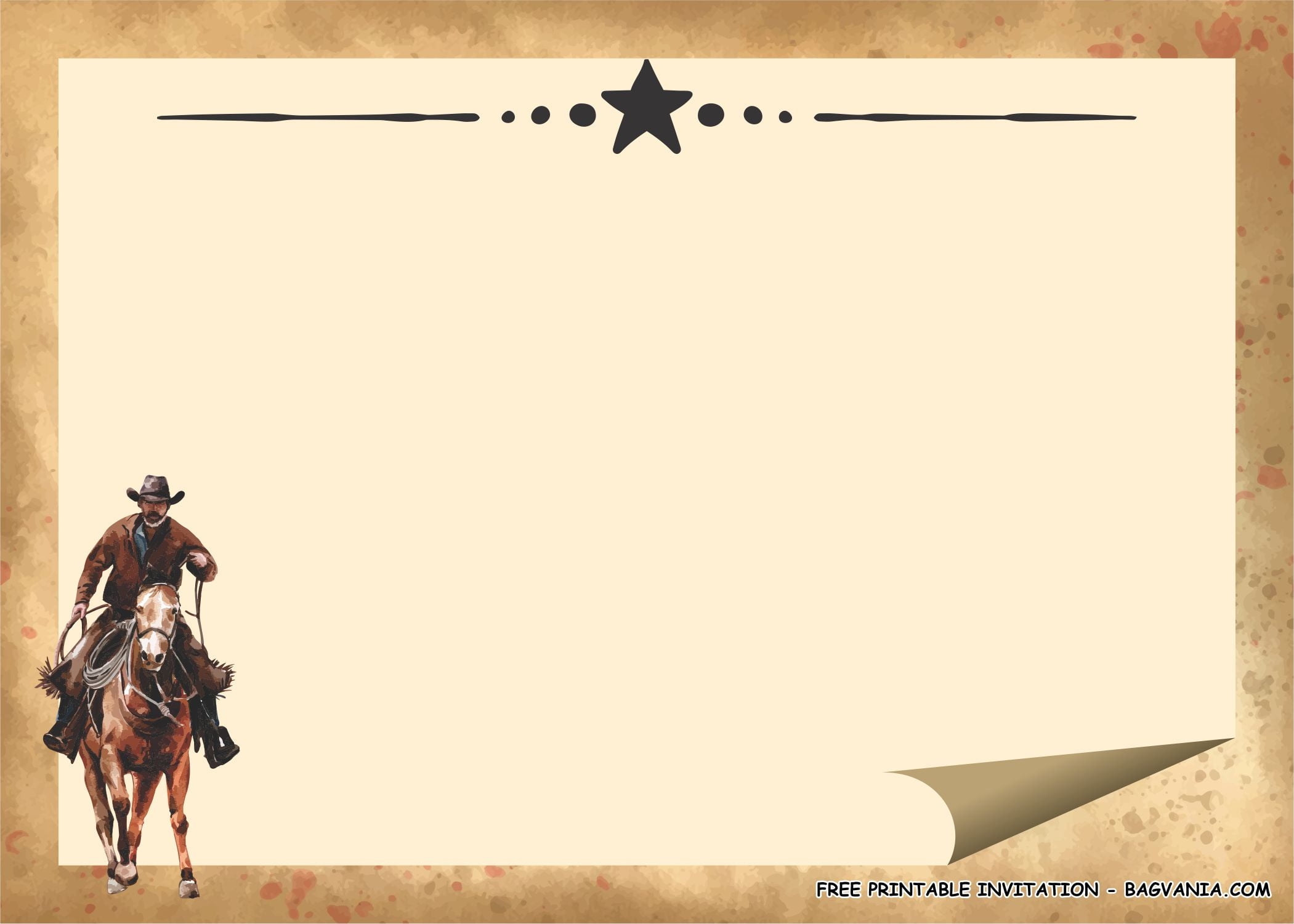cowboy party invite template