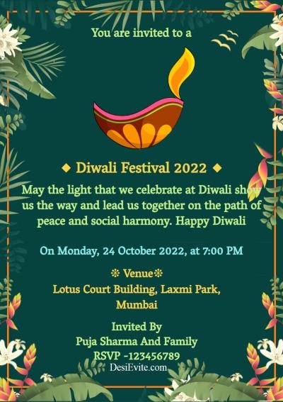 Free Printable Customizable Diwali Invitation Templates 46 OFF