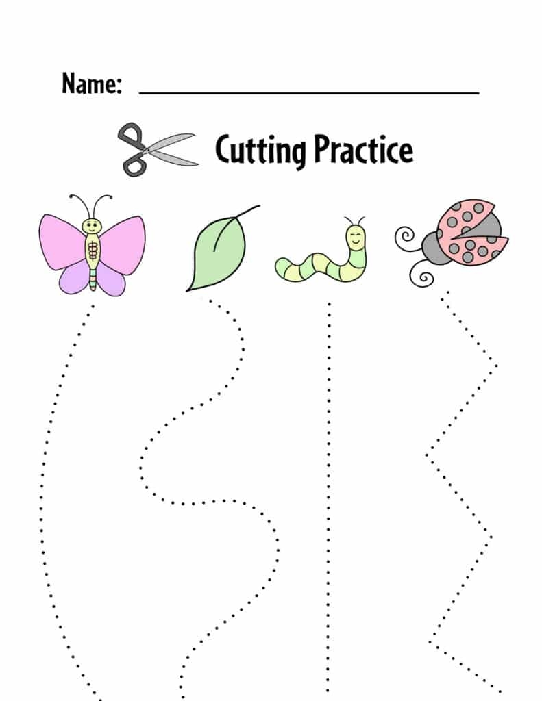 pre k cutting worksheets