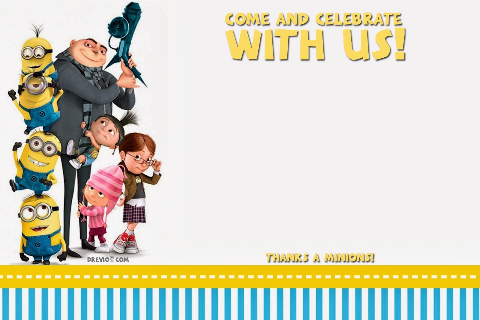 FREE Printable Despicable Me Birthday Invitation Template FREE 