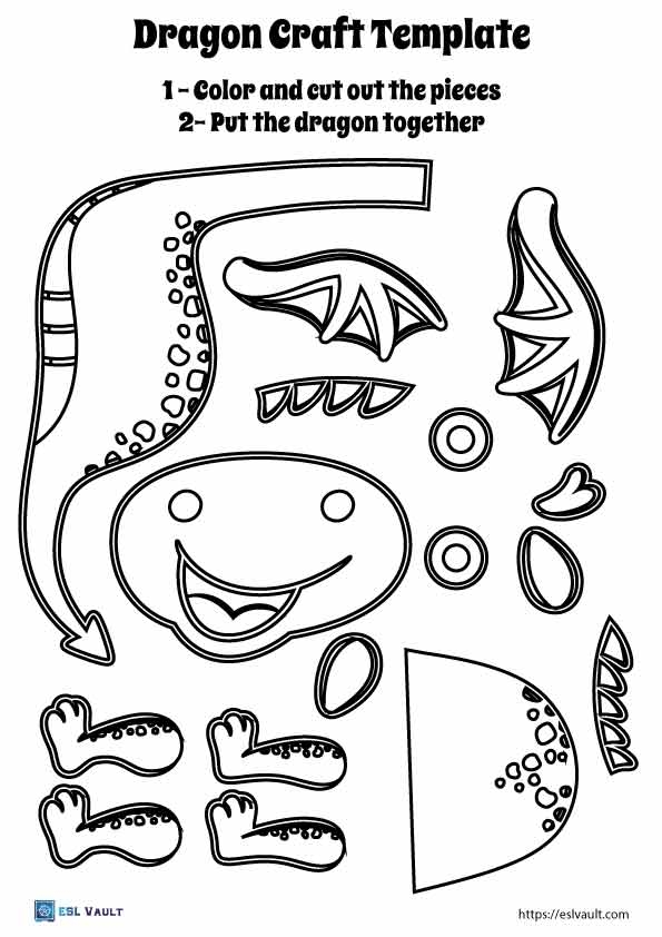 free printable dragon craft template