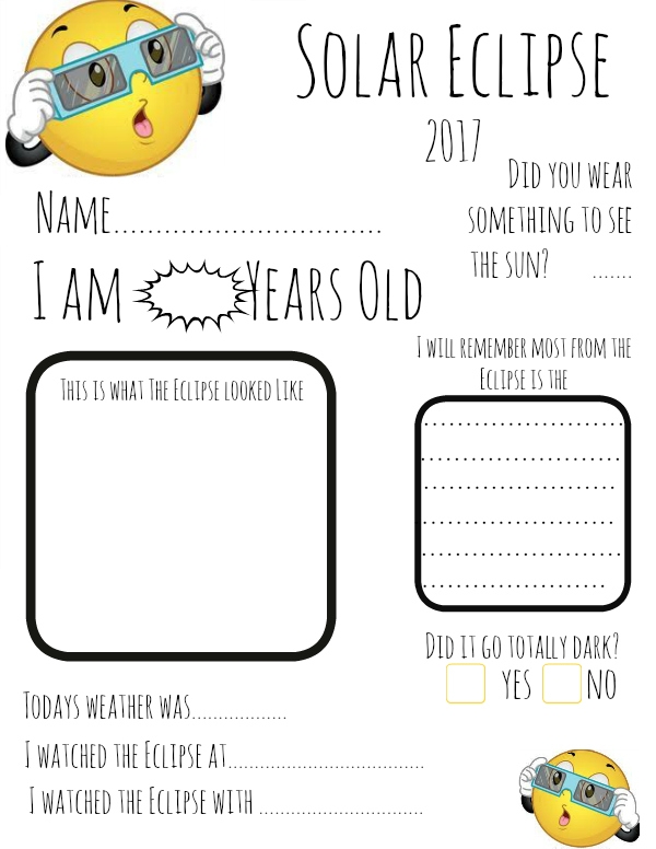 Free Printable Eclipse Activity Sheet