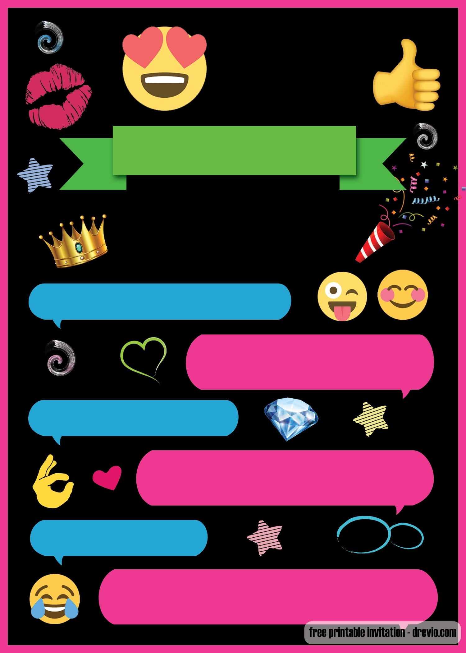 emoji invitation template free