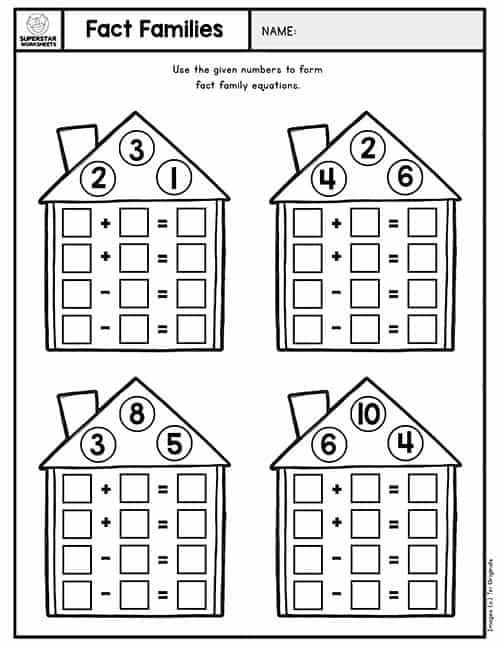 Free Printable Fact Family Worksheets Worksheets Master