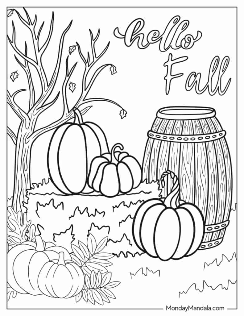 free printable cute fall coloring pages