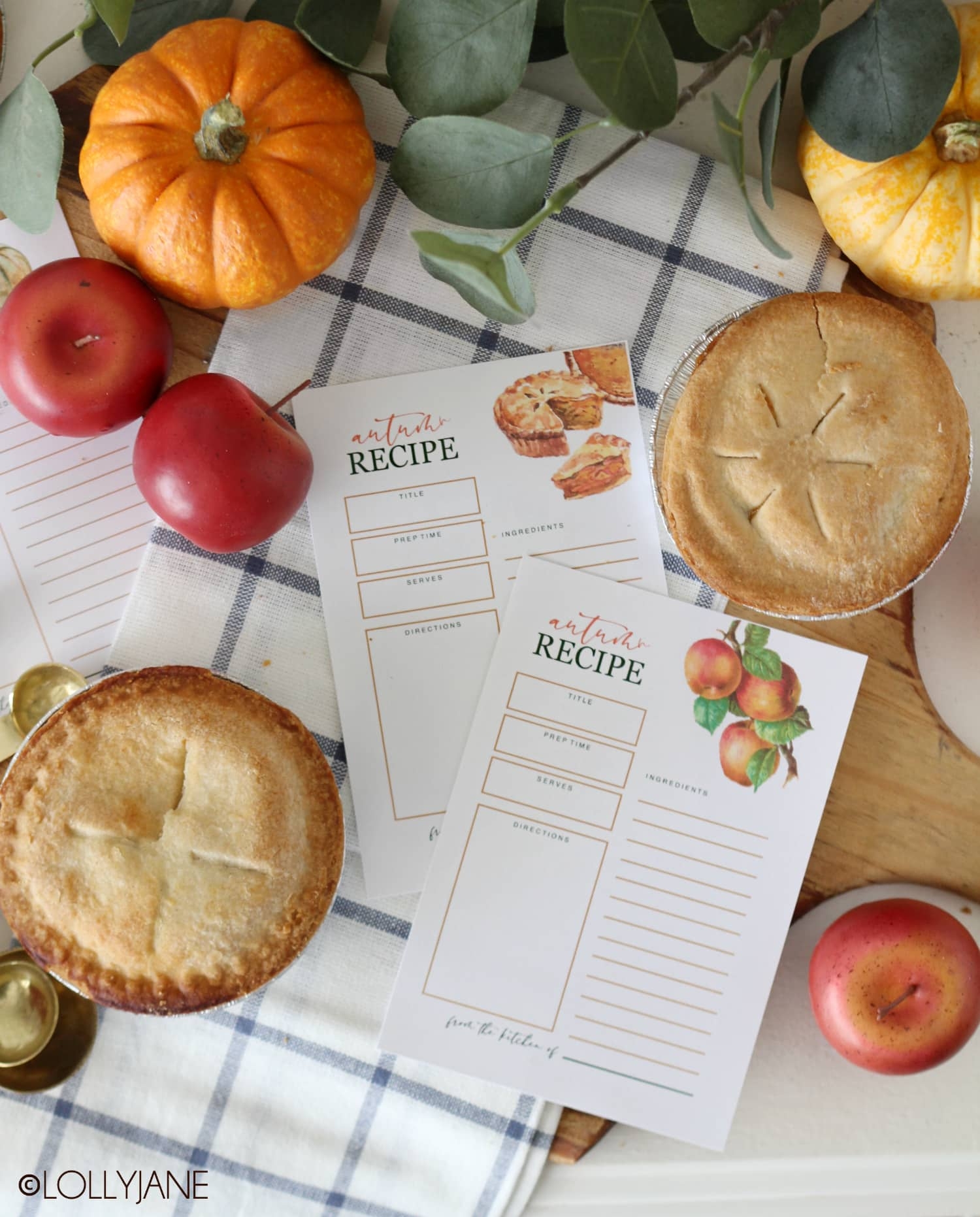 Free Printable Fall Recipe Cards Lolly Jane