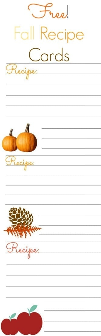 printable fall recipe cards