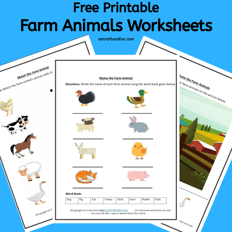 Free Printable Farm Animals Worksheets