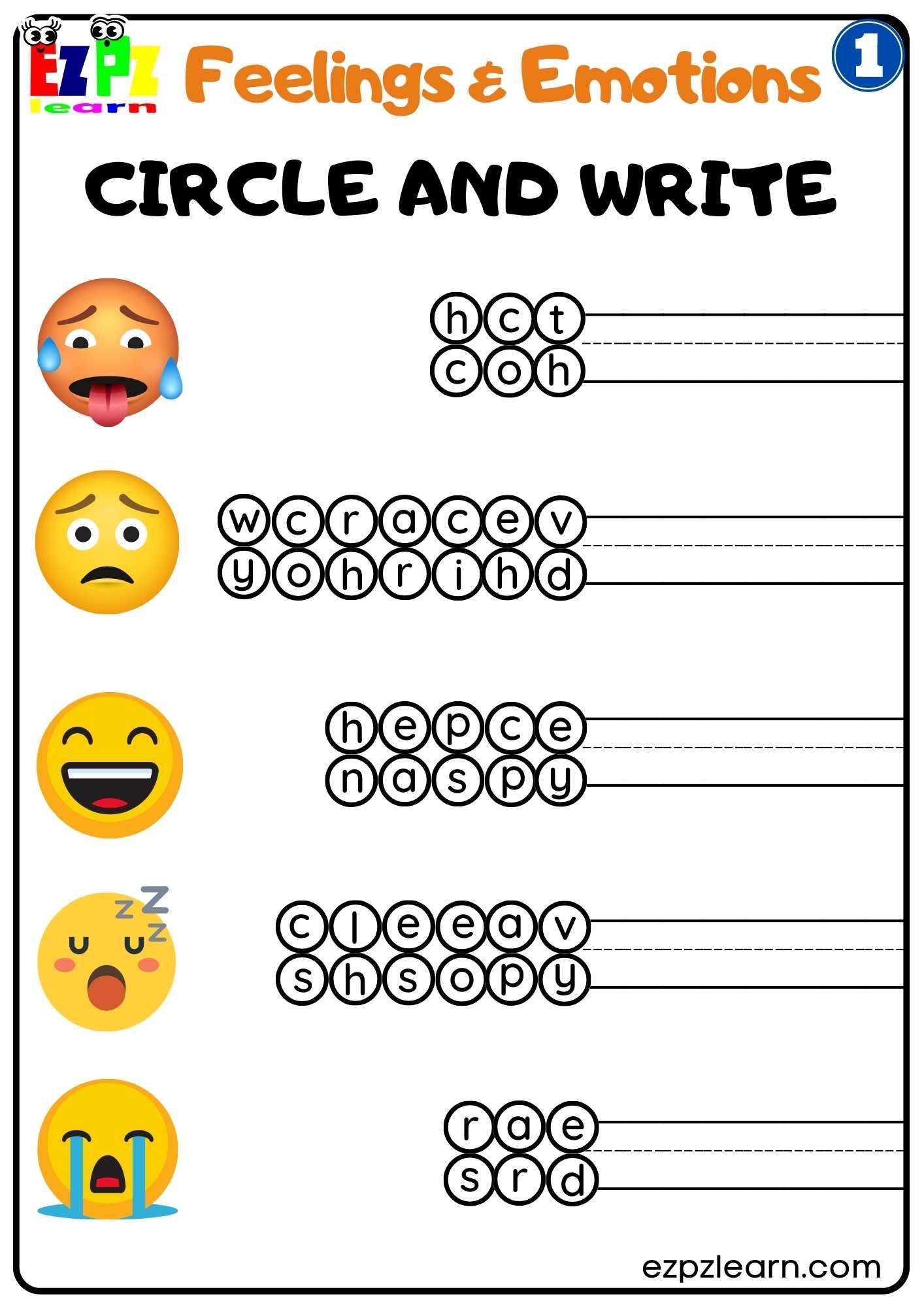 Free Printable Feelings Worksheets PDF Emotional Intelligence Activities