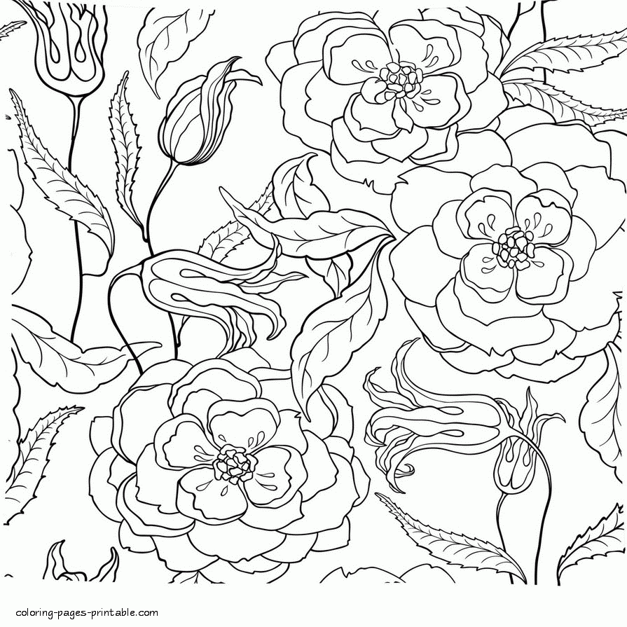 Free Printable Flower Adult Coloring Pages COLORING PAGES PRINTABLE COM