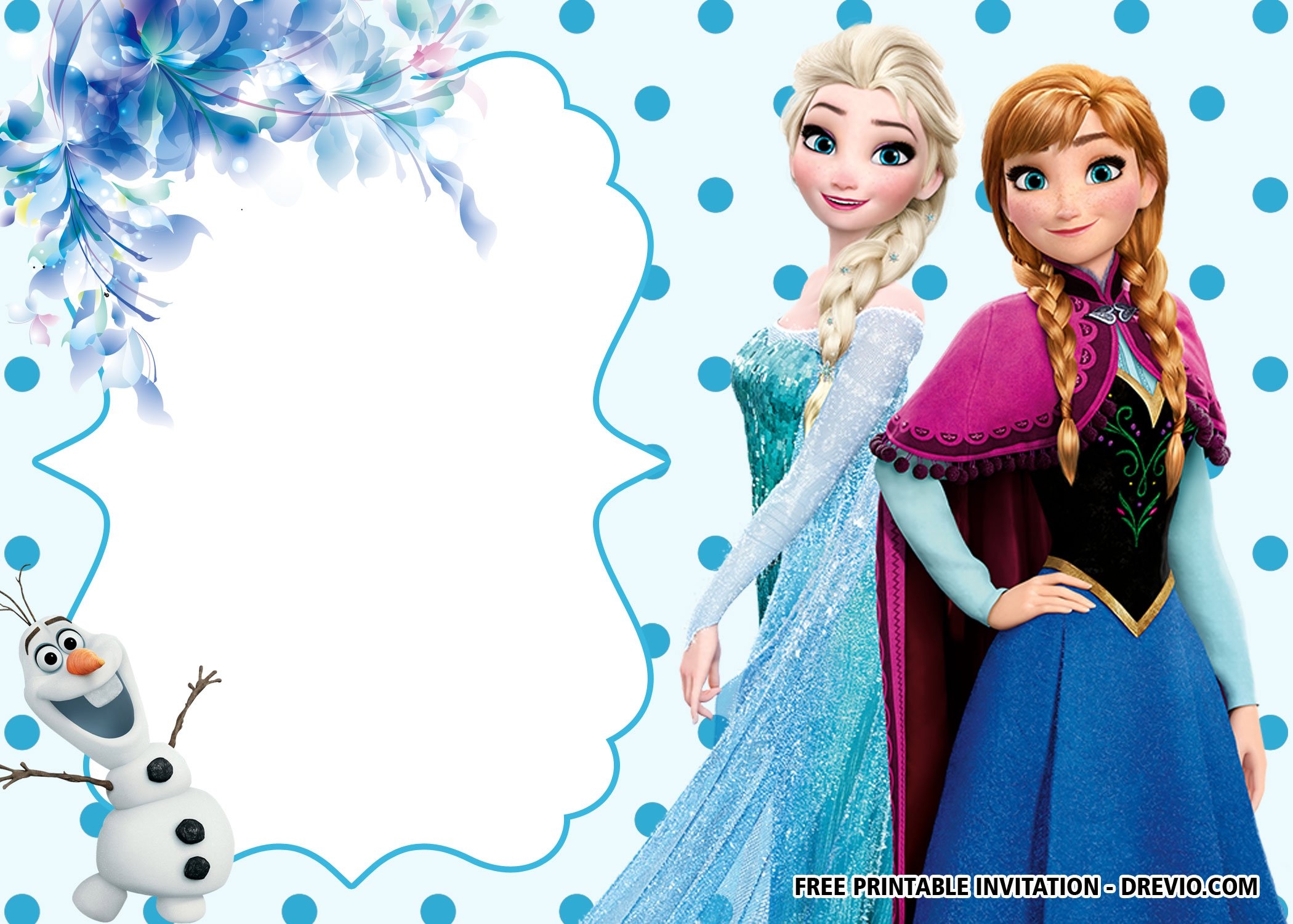 elsa and anna invitation templates