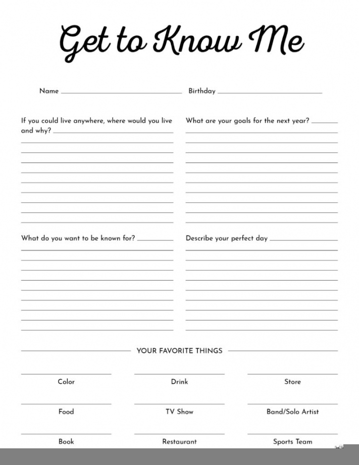 Free Printable Get To Know You Worksheet FREE Printable HQ