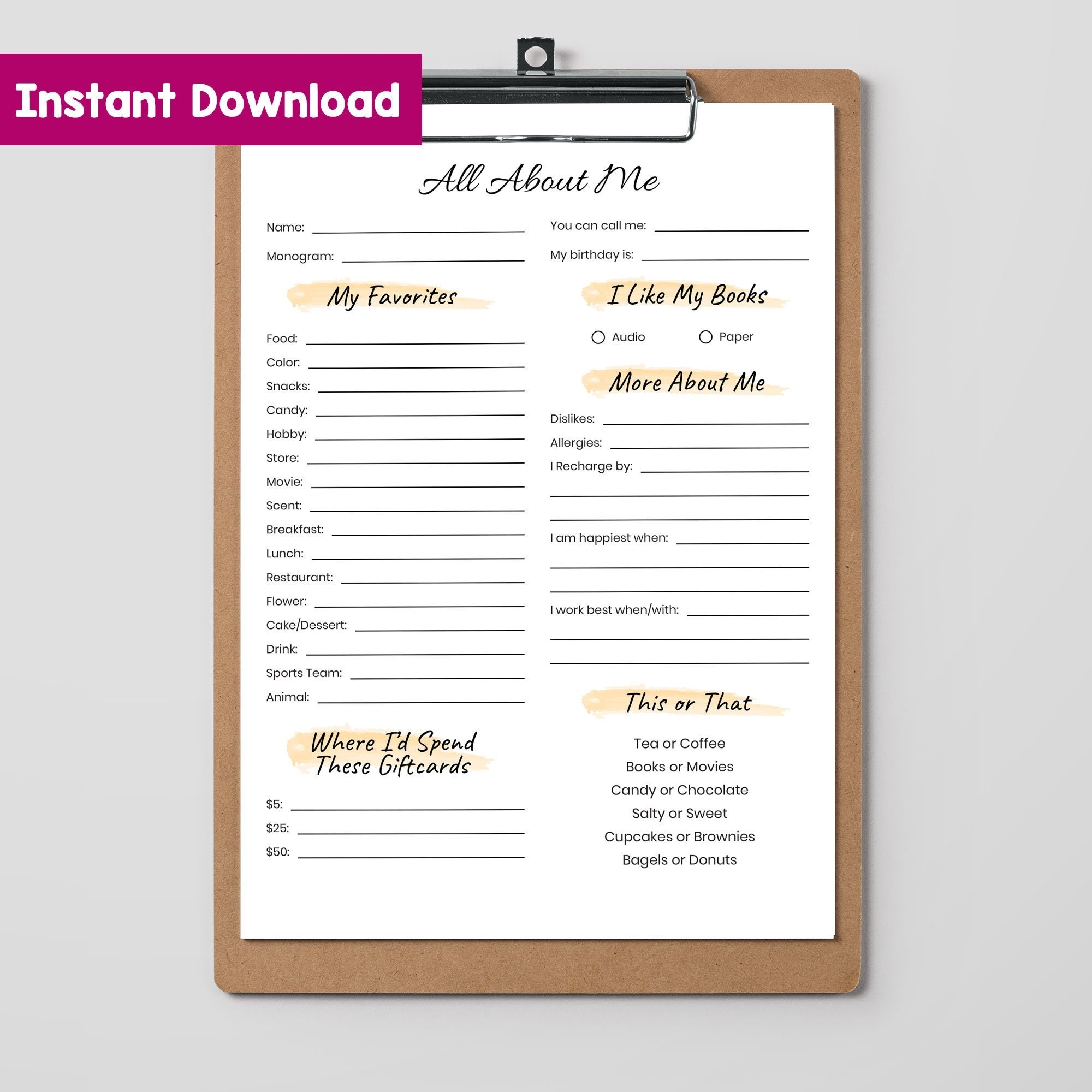 Free Printable Getting To Know Your Employees Questionnaire Template