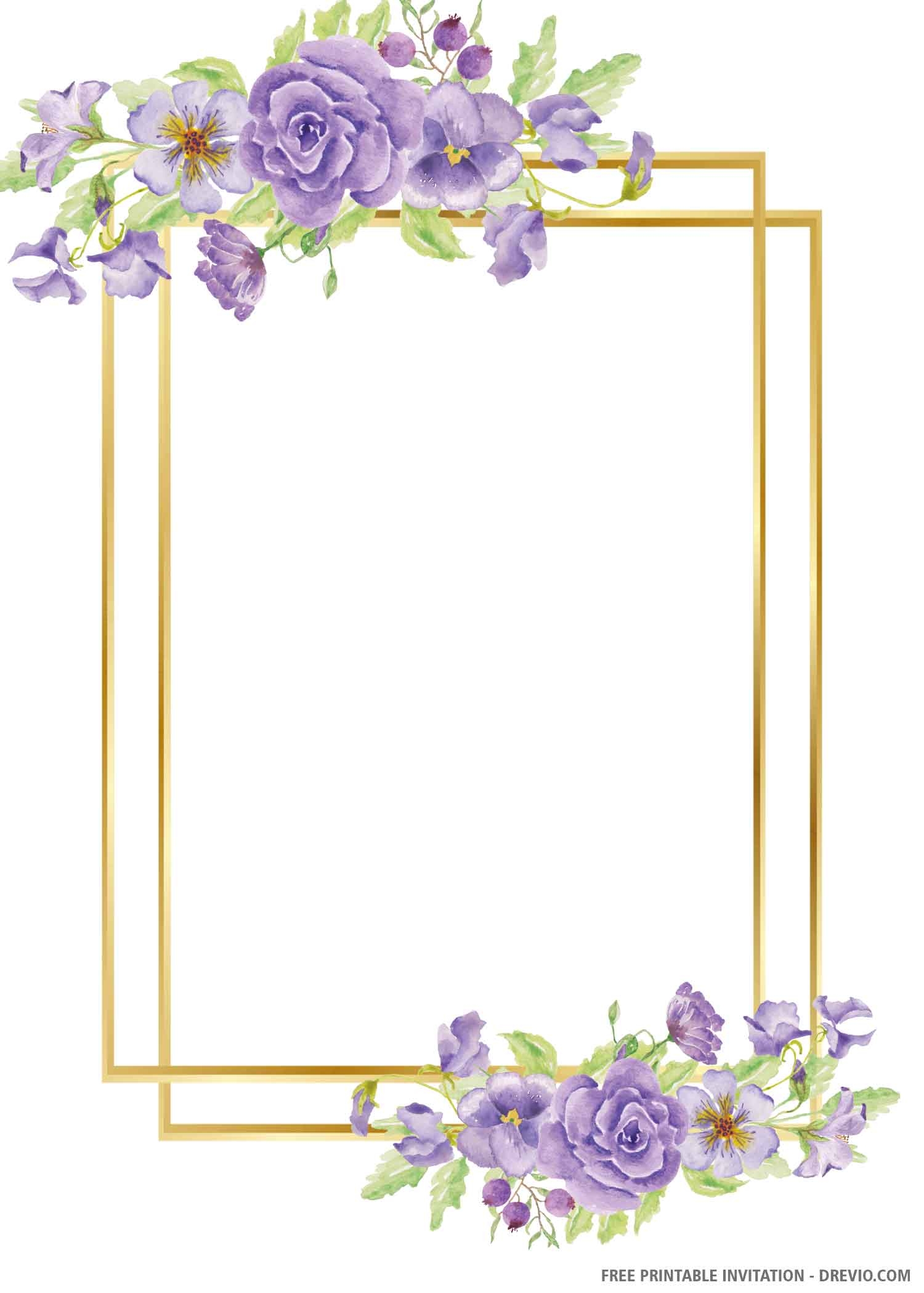  FREE PRINTABLE Gold Wedding Invitation Template Download Hundreds 